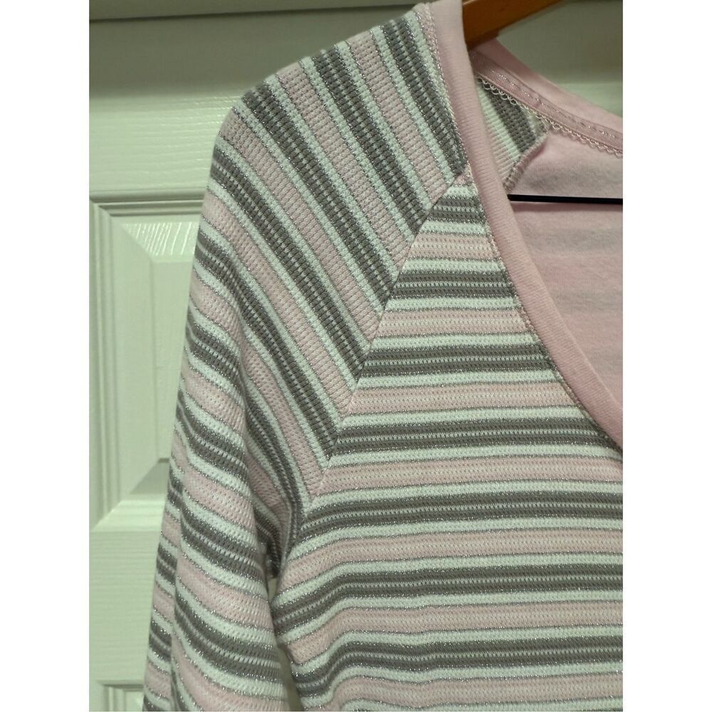 Victoria’s Secret Y2K Pink White & Silver Waffle Knit Short Romper sz M NWOT - Picture 7 of 9